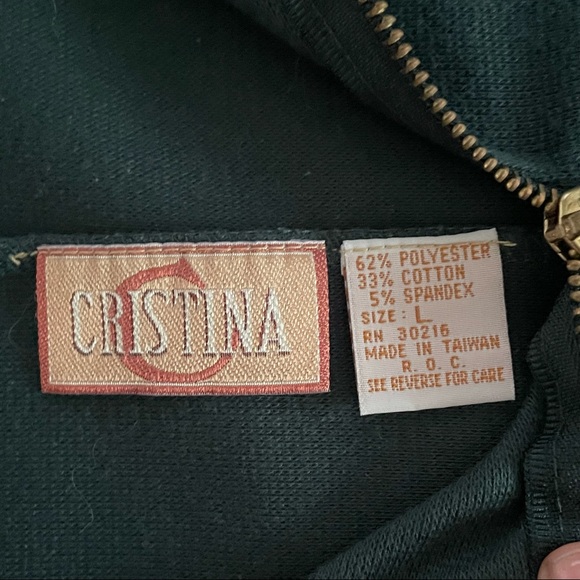 VINTAGE Dark Green Front Zipper Gold Accents MIDI Straight Pencil Skirt Size L - Picture 7 of 7